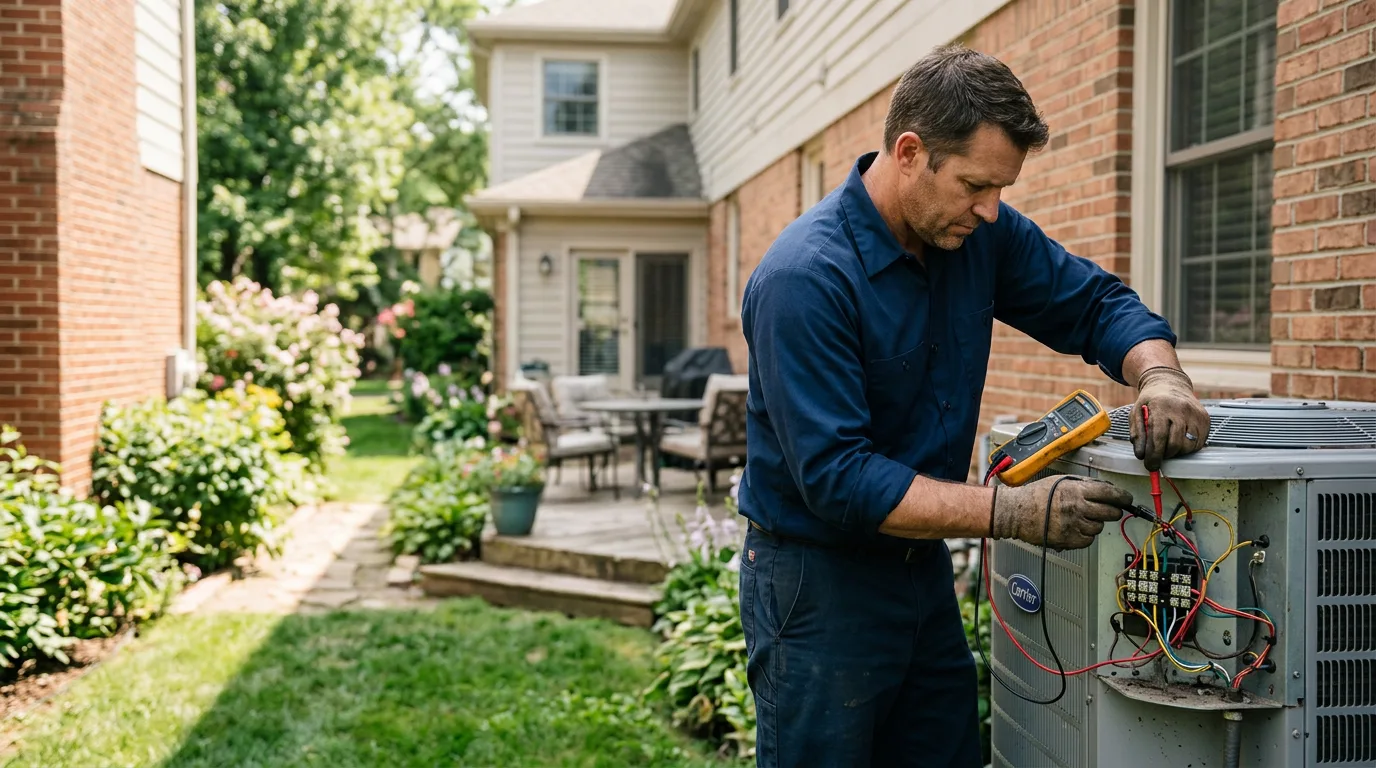 HVAC technician working near Oakes, ND